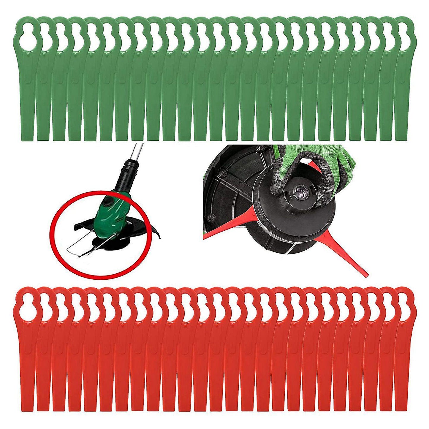 100 Pcs 8.3cm Plastic Trimmer Blades for Bosch Einhell Lawn Mower