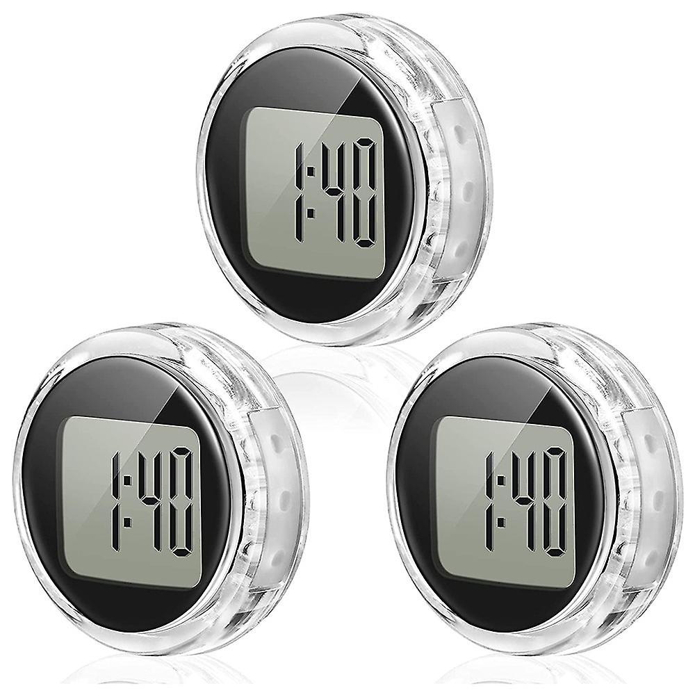 3 Pieces Mini Motorcycle Clocks Waterproof Stick-on Motorbike Clocks