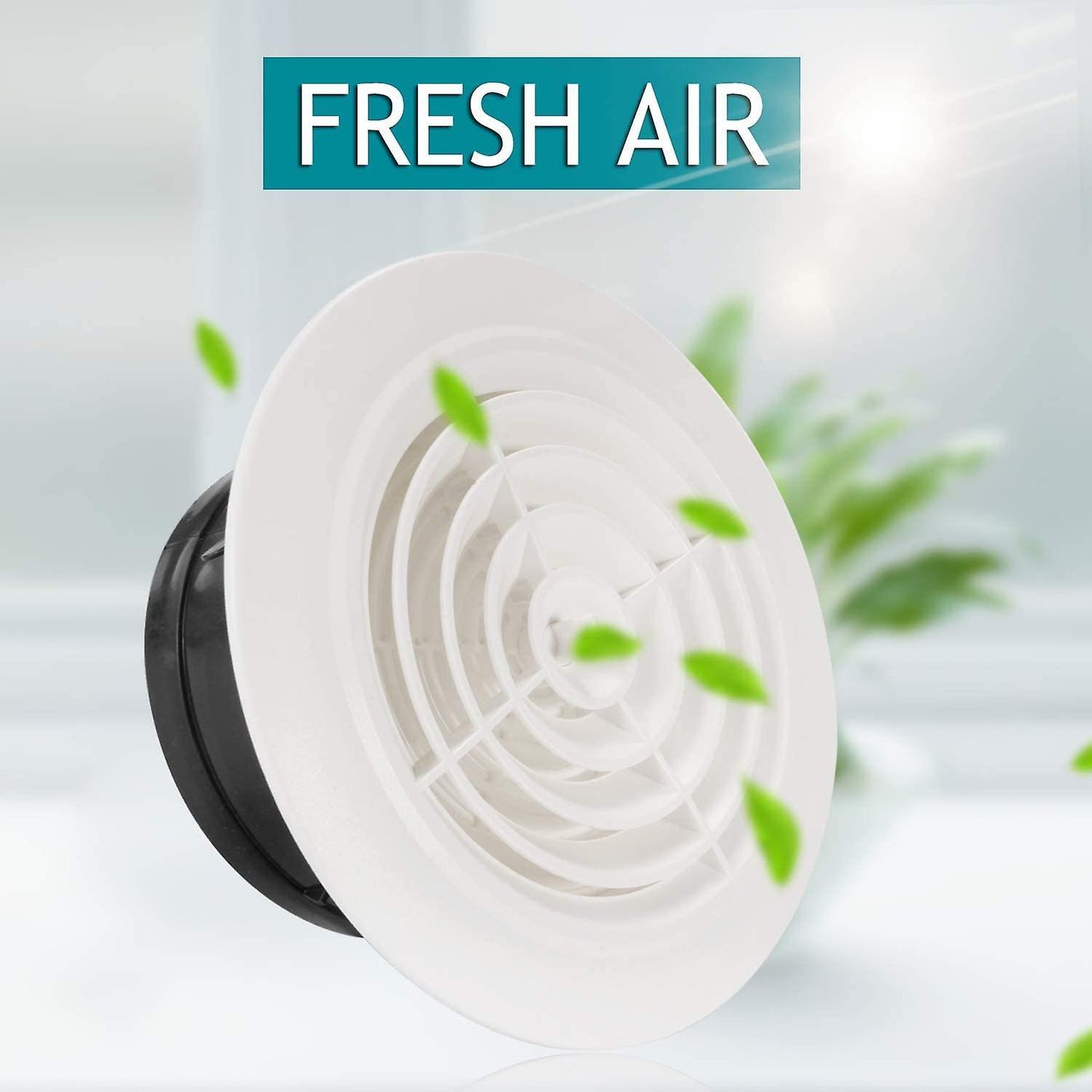 116mm Round Air Vent Abs Louver White Grille Cover for Bathroom
