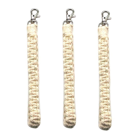 3 Pieces Macrame Keychain Handmade Boho Accessories Wristlet Keychain