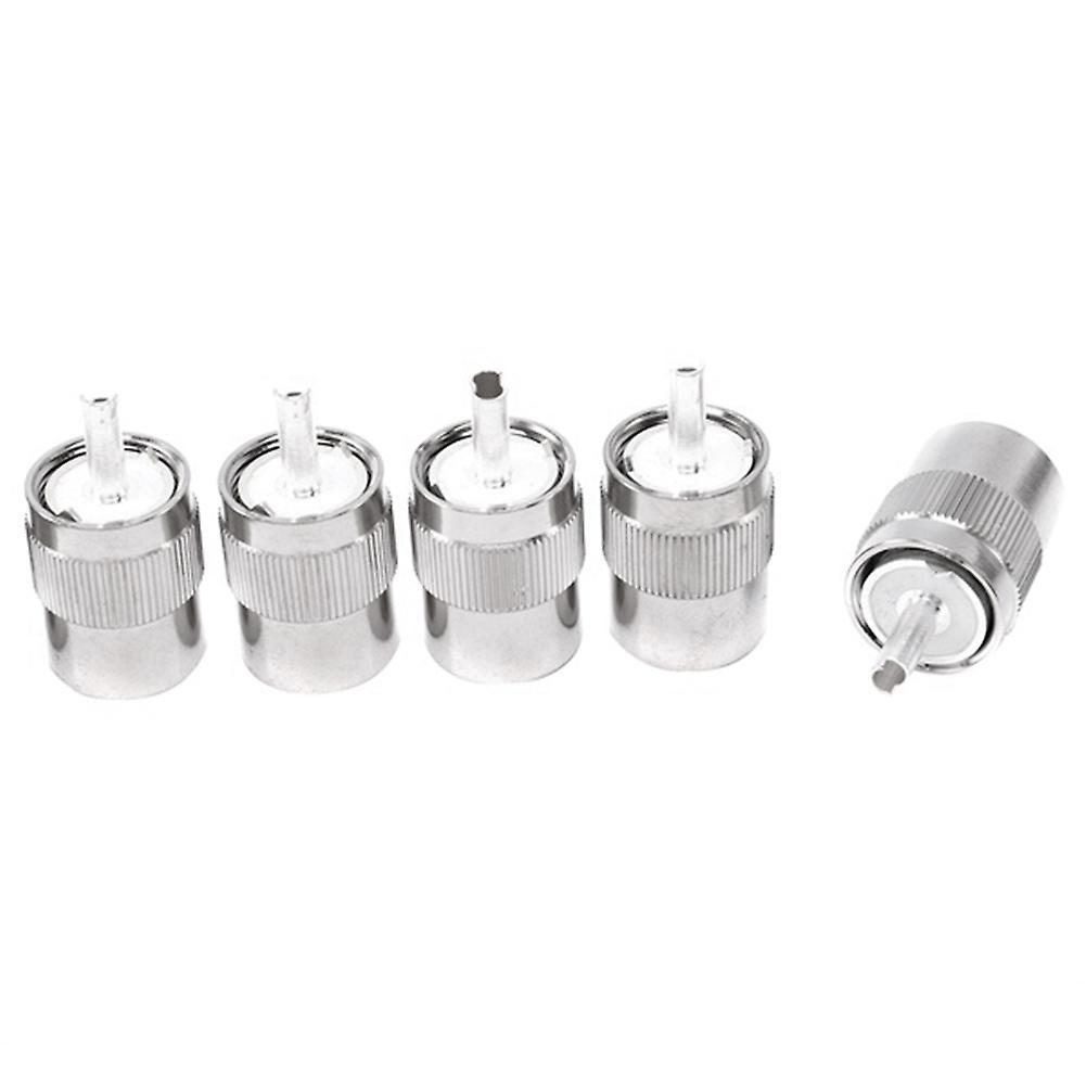 5pcs Connector Uhf Male Pl259 Plug Solder Rg58 Rg142 Lmr195