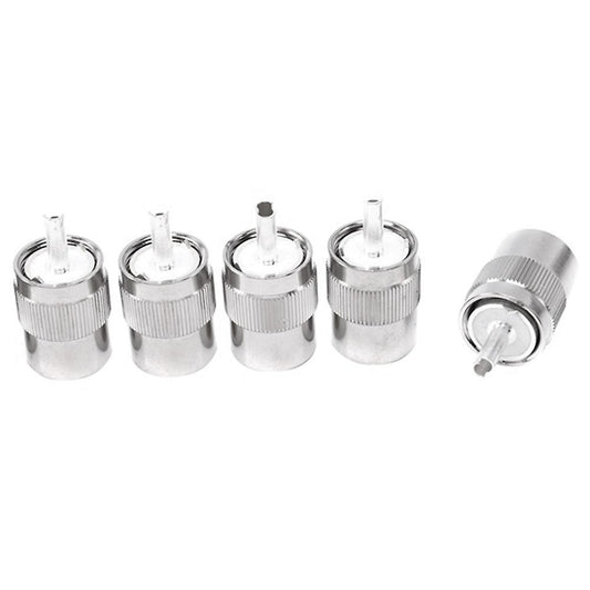 5pcs Connector Uhf Male Pl259 Plug Solder Rg58 Rg142 Lmr195