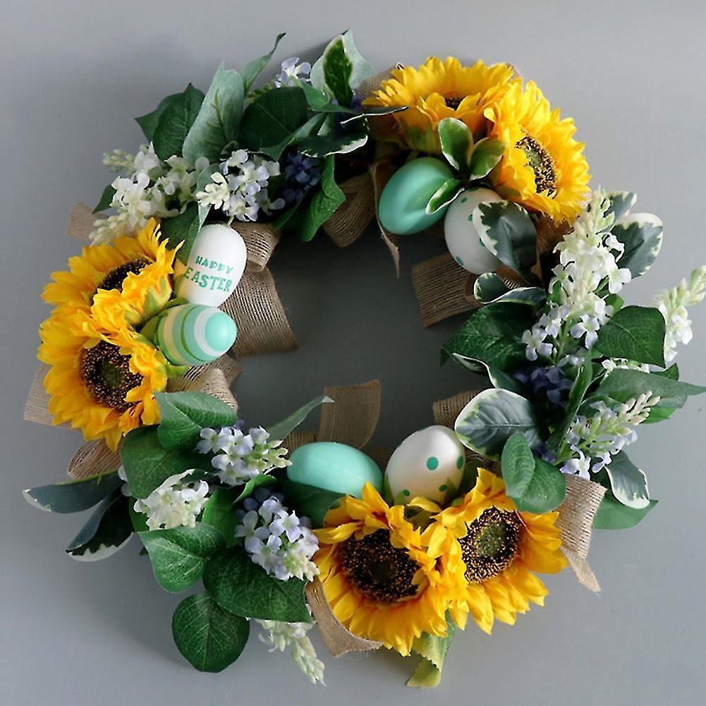 40cm Easter Wreath Easter Eggs Decoration Artificial Sunflower