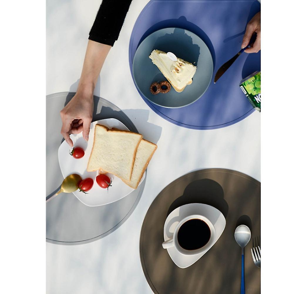 Round Insulated Baking Placemat Student Western Placemat Black