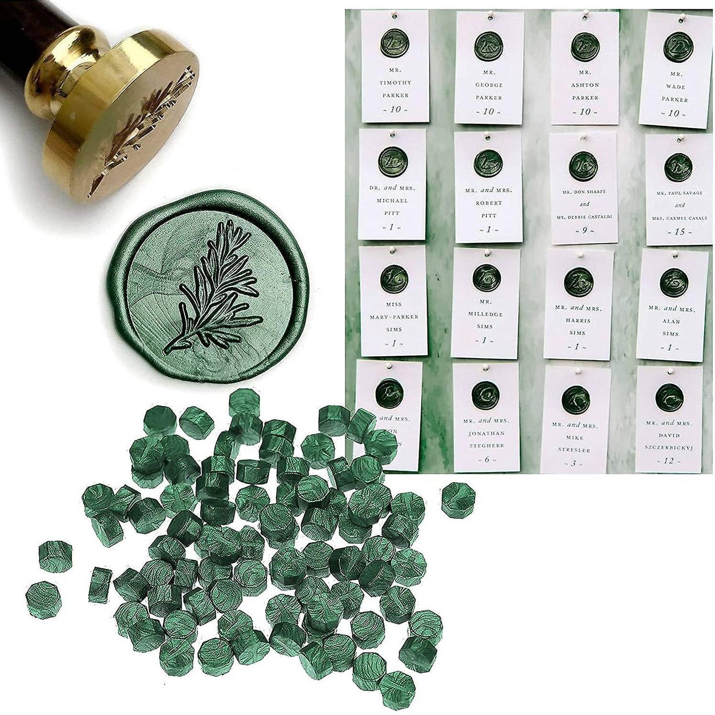 Sealing Wax Beads, 200 Pieces Wax Seal Beads, Green Wax Seal