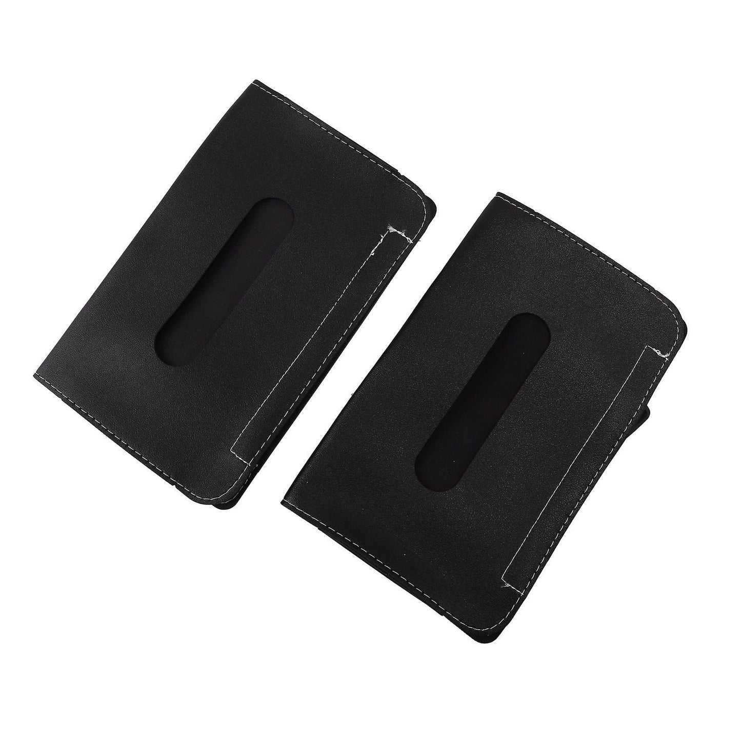 2pcs Leather Car Visor Seatback Tissue Paper Cases for Auto Vehicle