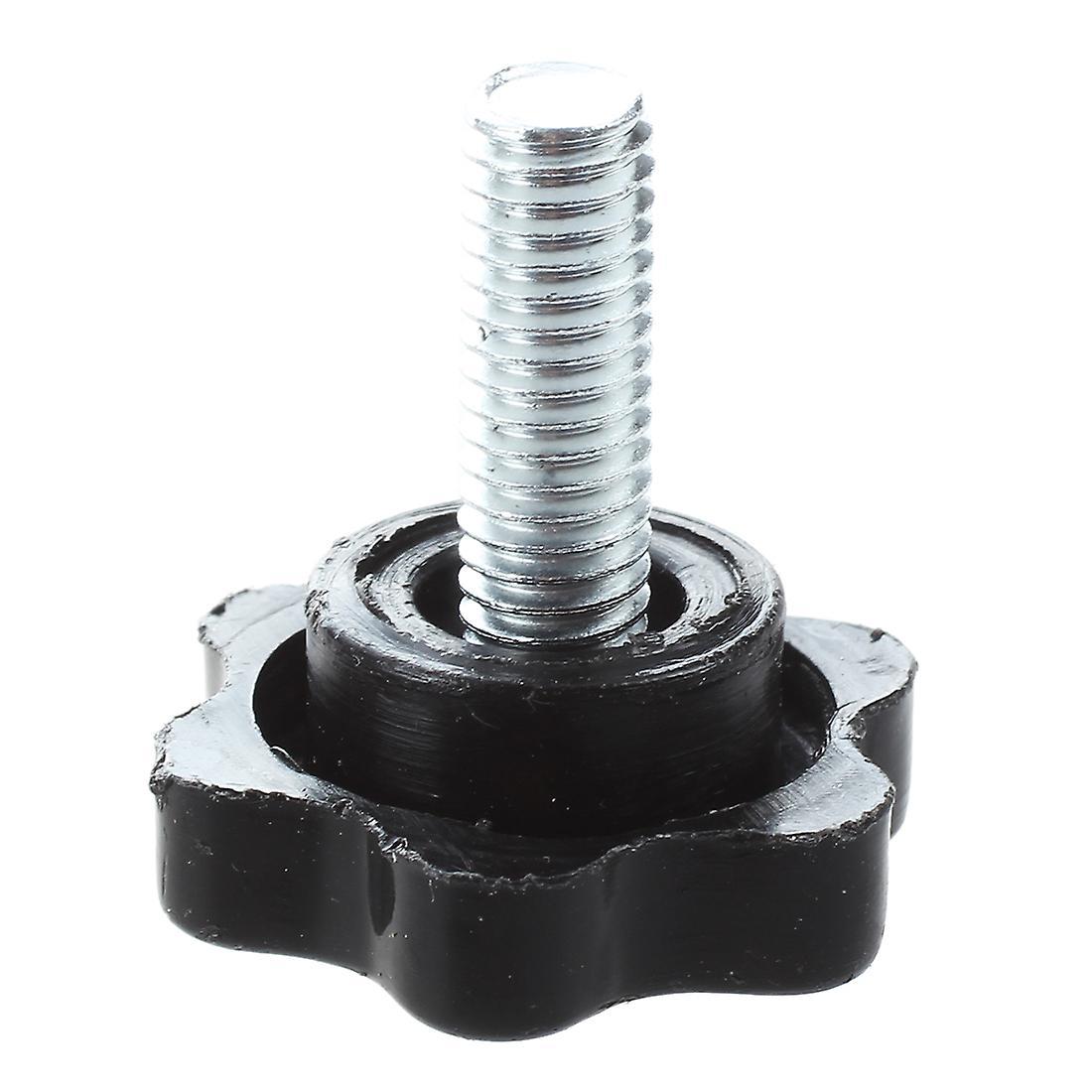 5 Pcs M6 X 15mm Male Thread 25mm Hex Shaped Head Clamping Knob Black