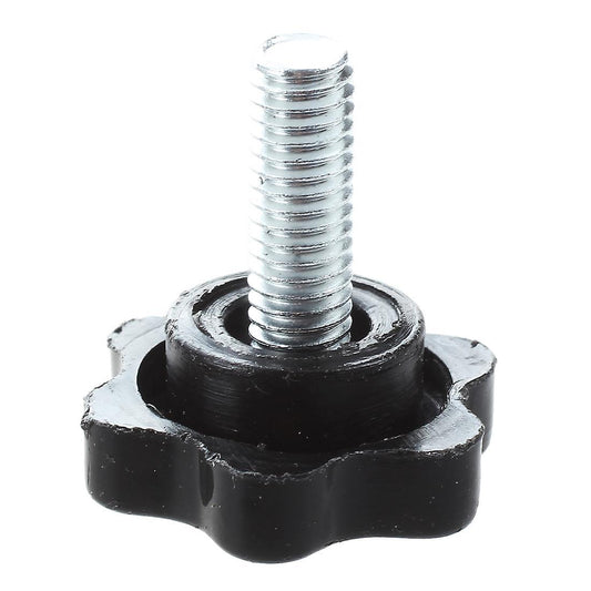 5 Pcs M6 X 15mm Male Thread 25mm Hex Shaped Head Clamping Knob Black