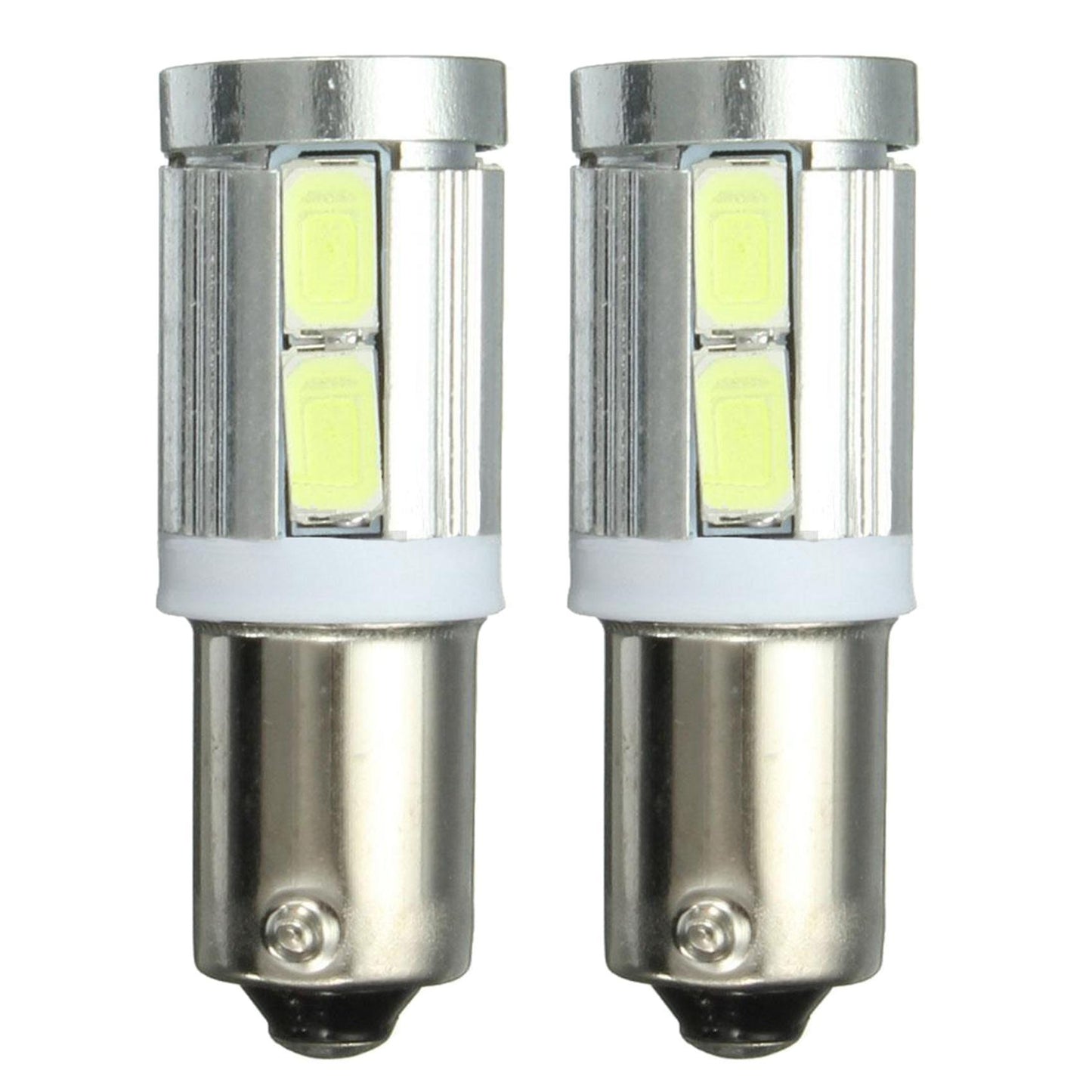 2x Ba9s H6w 10smd Led Sidelight Bulbs Canbus Error Free 6000k White