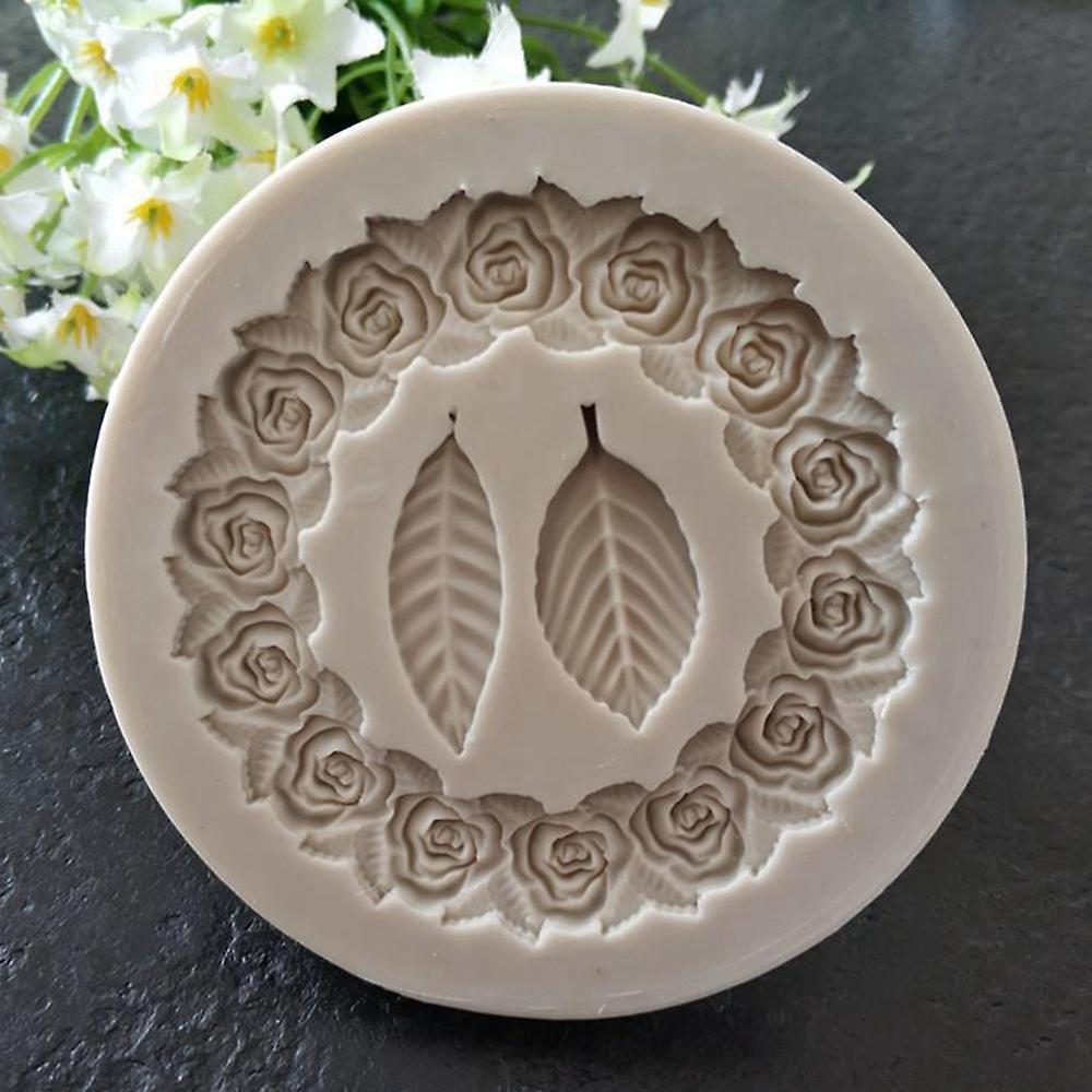 2pcs Rosette Leaves Silicone Mold Cake Diy Sugar Baking Mold