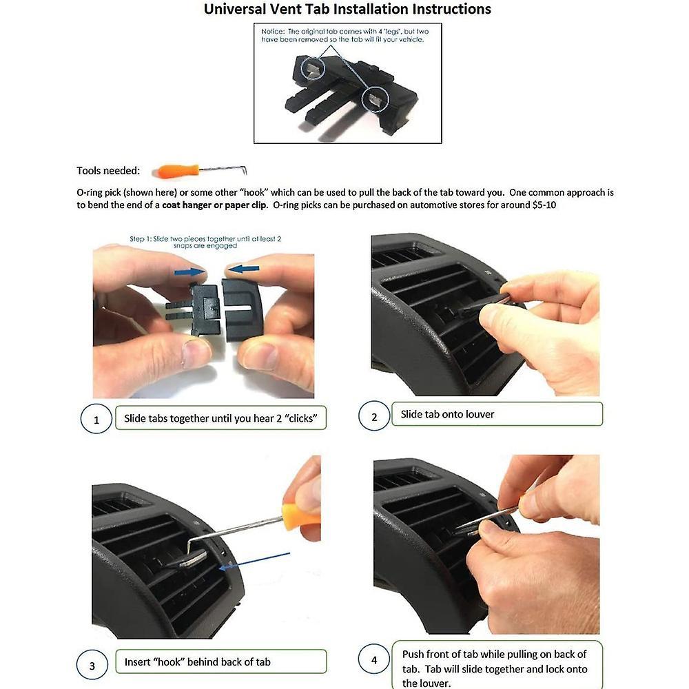 Front Center Air Vent Outlet Tab Clips, Repair Kit for Corolla 09-13