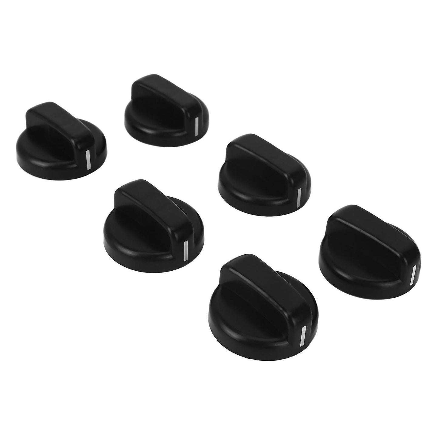6 Pcs Kitchen Black Plastic Gas Stove Cooker Control Knobs