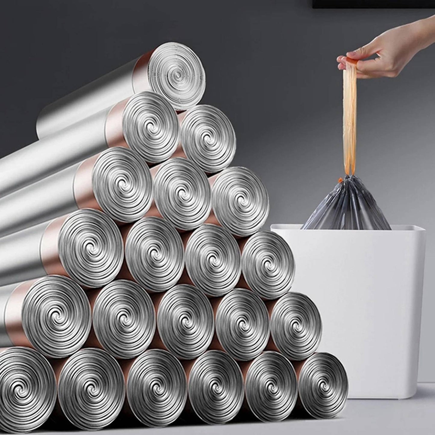 75pcs Drawstring Garbage Bag Household Kitchen Thickening Bag -1