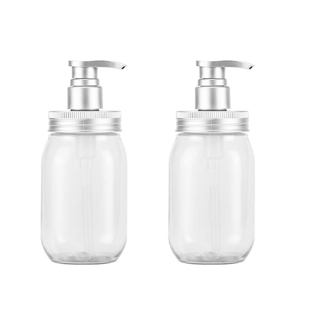 2pcs Plastic Soap Dispenser Empty with Pump for Bathroom Kitchen