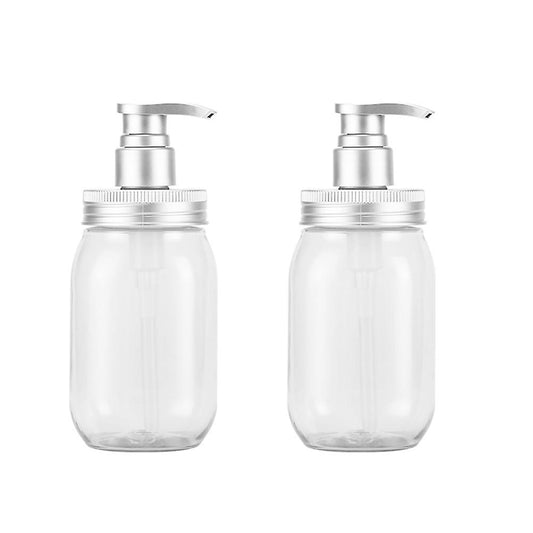 2pcs Plastic Soap Dispenser Empty with Pump for Bathroom Kitchen