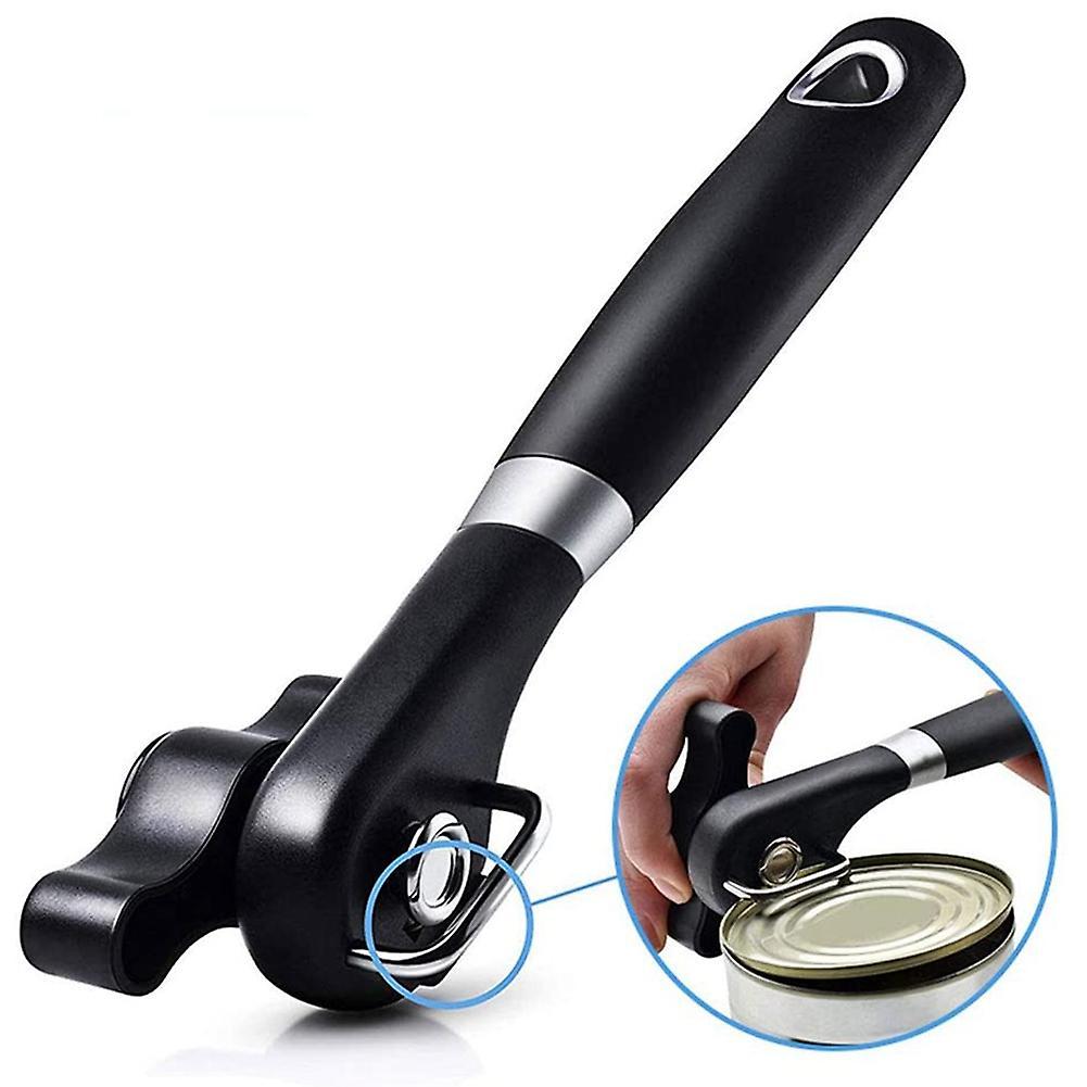 Can Opener Handheld, No Sharp Edges with Soft Grips, Stainless Steel