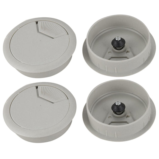 4 Pcs 53mm Drill Hole Plastic Home Computer Desk Cable Cord Grommets
