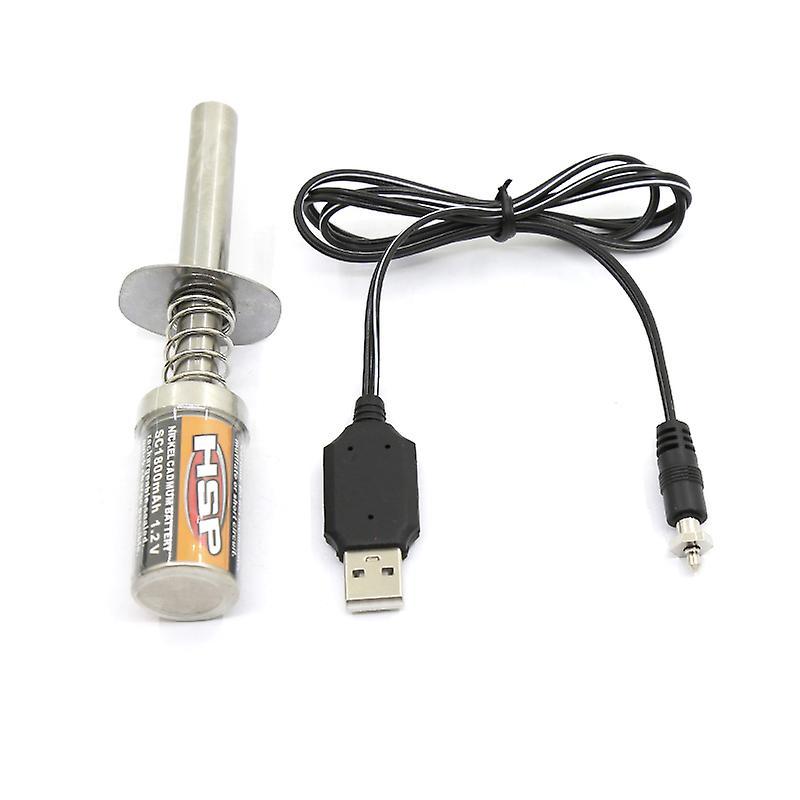 Nitro 1.2 V 1800mah Glow Plug Starter Igniter Usb Charger for Rc Car