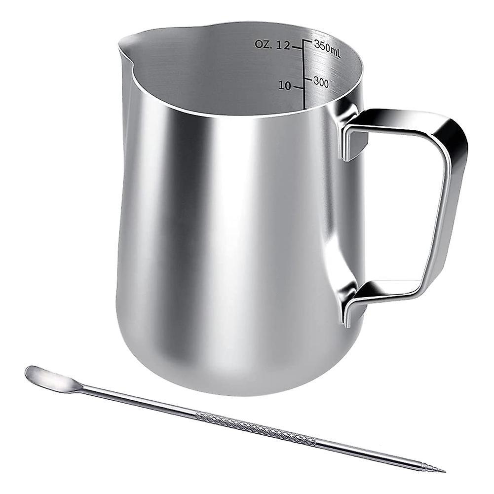 Milk Frothing Jug 350ml Stainless Steel Milk Jug for Coffee Machine