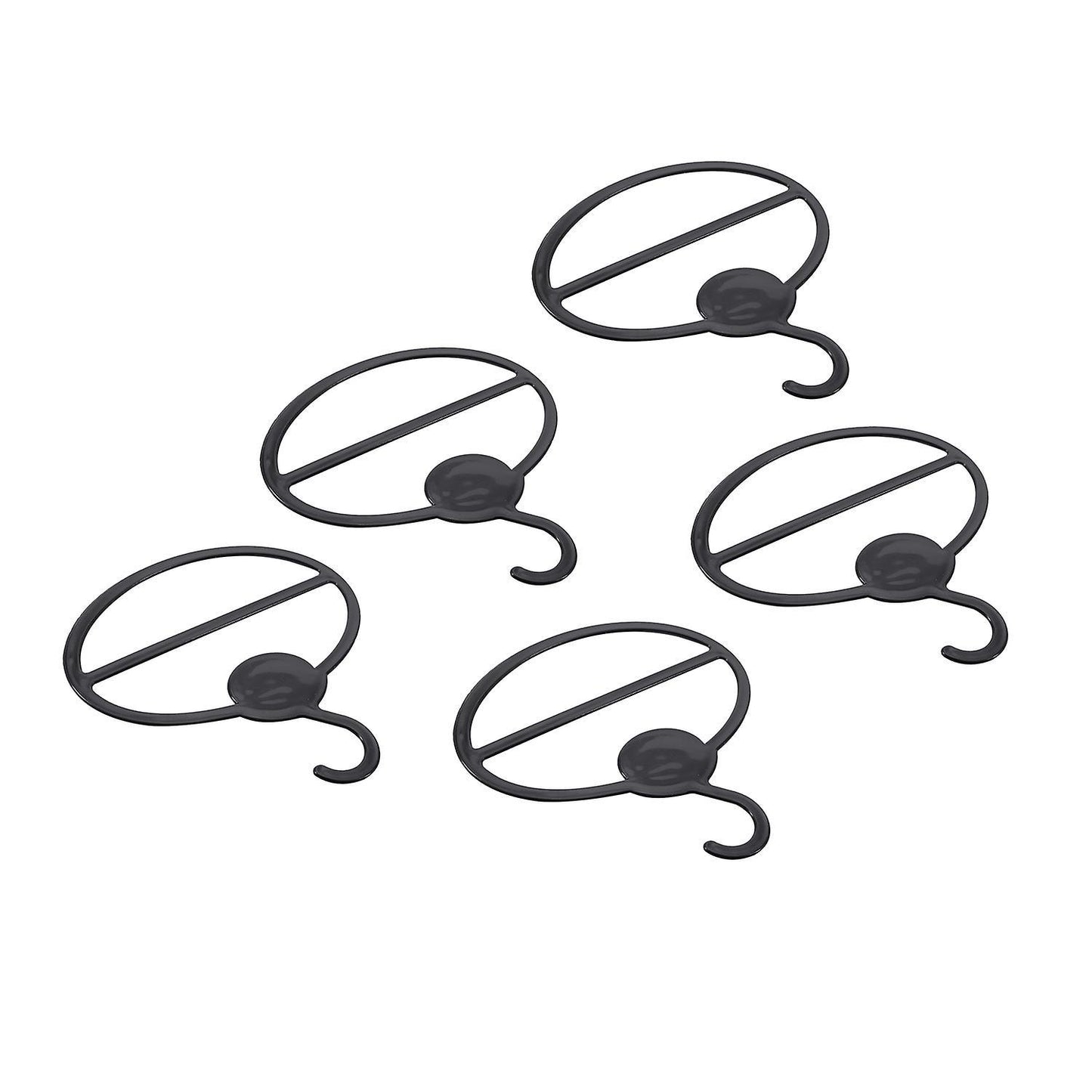 5x Scarf Shawl Oval Plastic Hangers Black 13.5cm12.5cm13.5cmx1.9cm