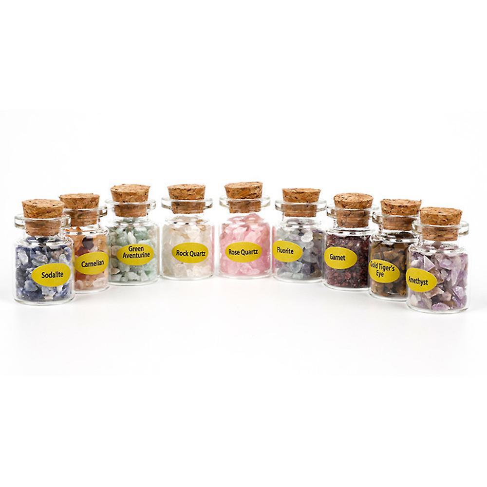 9 Bottles Wishing Bottle Natural Quartz Crystal Gravel Amethyst Stone