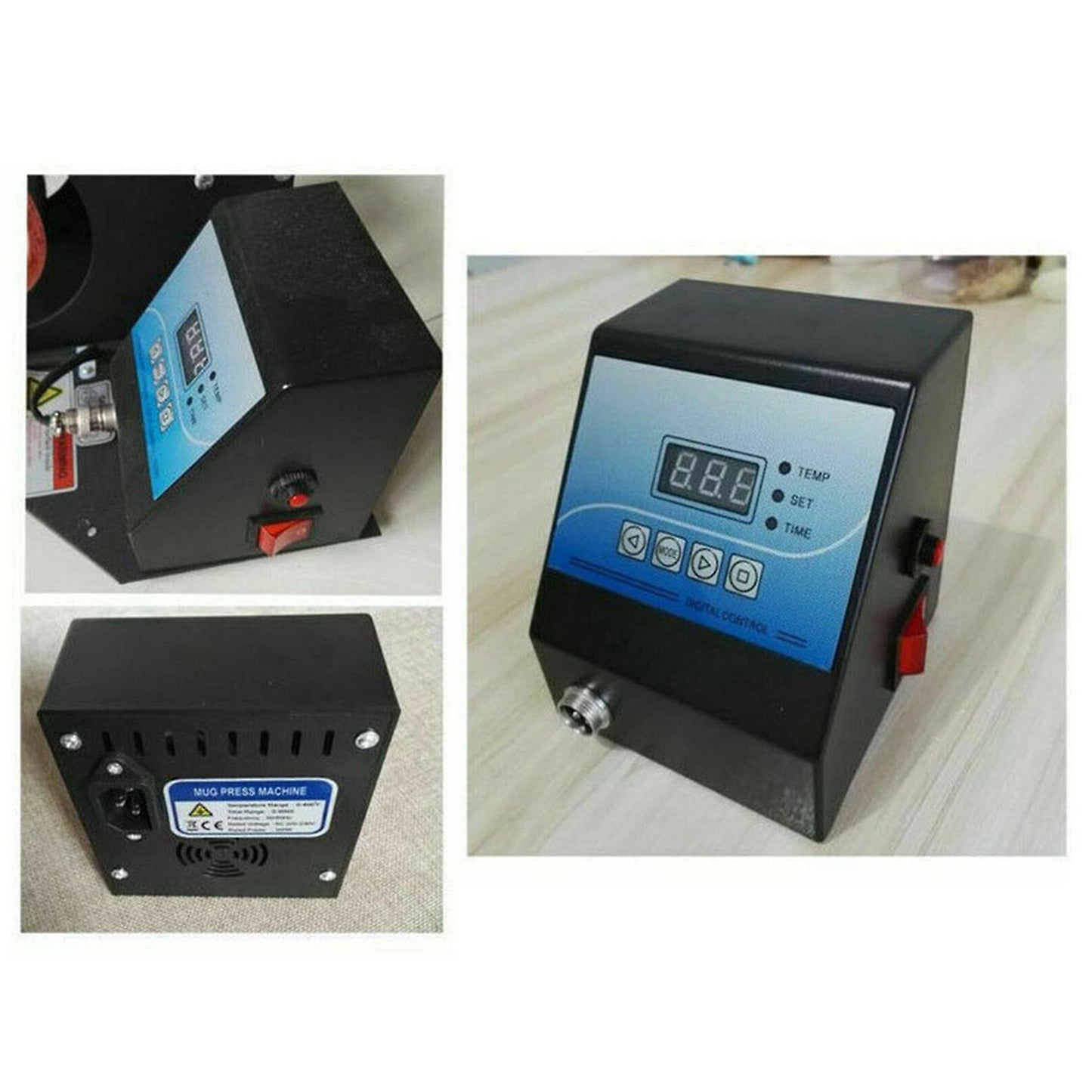 2x Digital Control Box Heat Press Temperature Controller Black