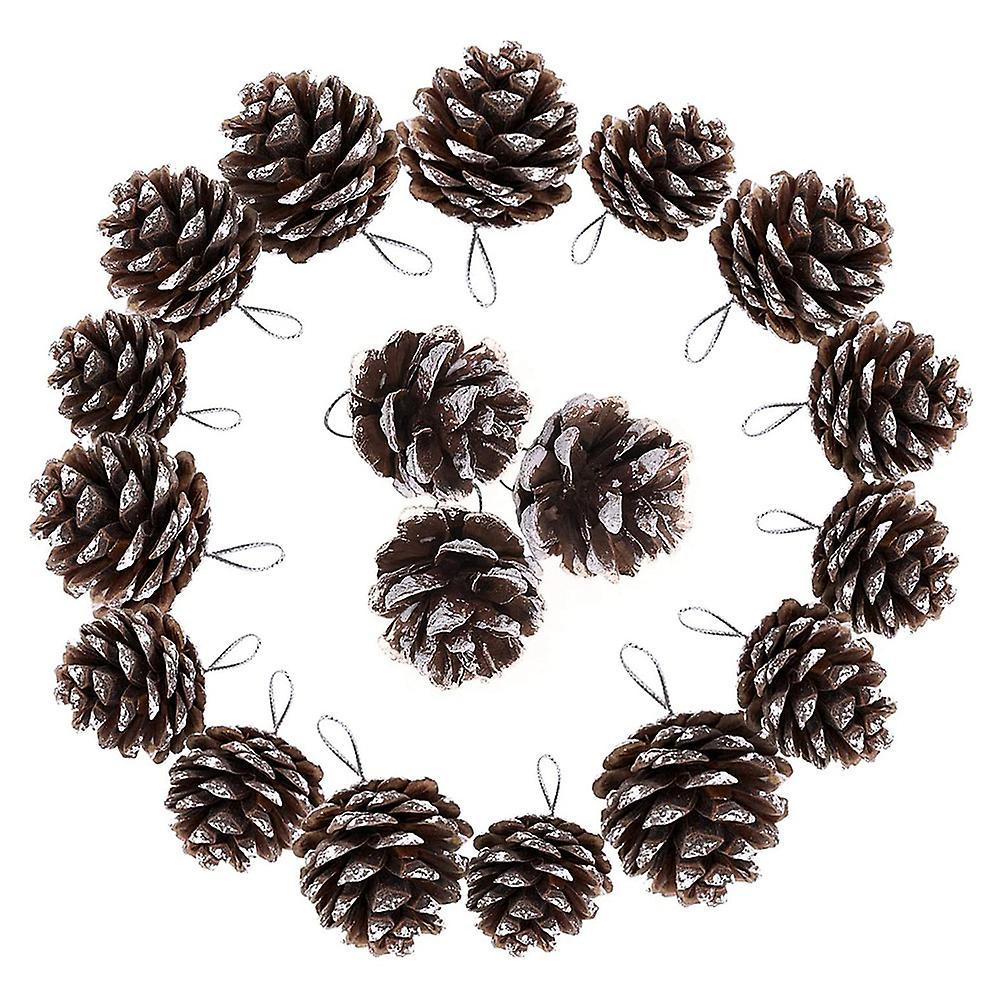 Christmas Tree Decoration Festive Decoration White Border Pine Cones