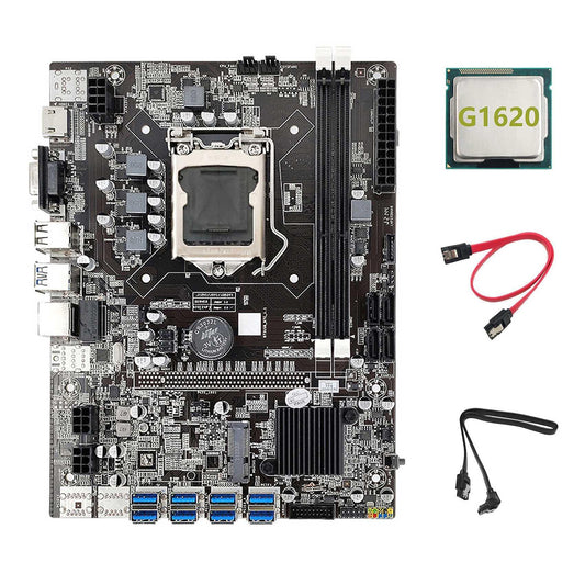 B75 Eth Mining Motherboard+g1620 Cpu+2xsata Cable Usb Btc Motherboard