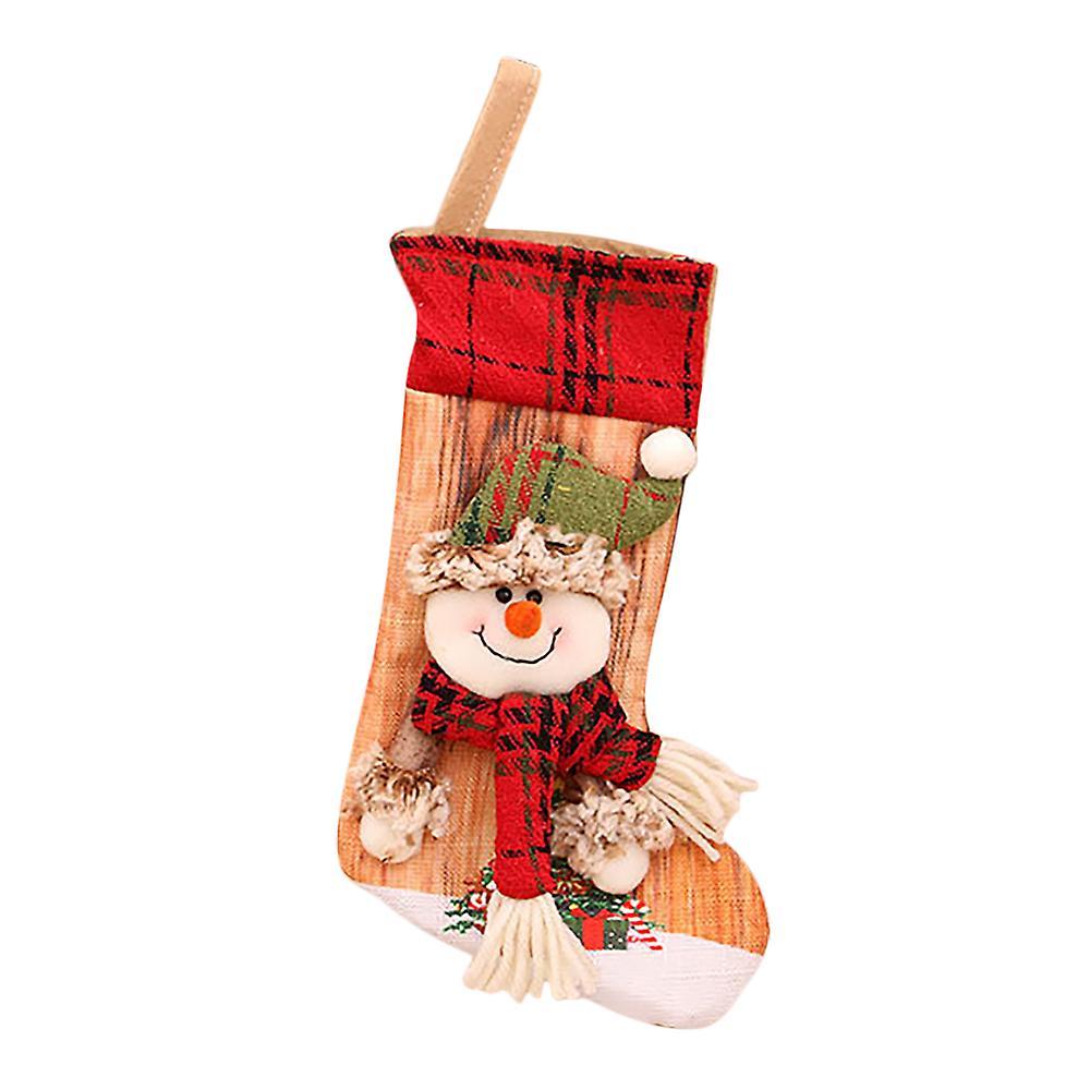 Christmas Stocking Santa Claus Candy Sock Bag Hanging Decor Gift, B