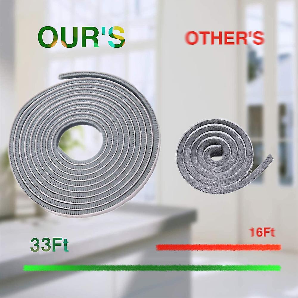 33ft/10m Self Adhesive Seal Strip for Windproof,0.35 Inchx0.2 Inch