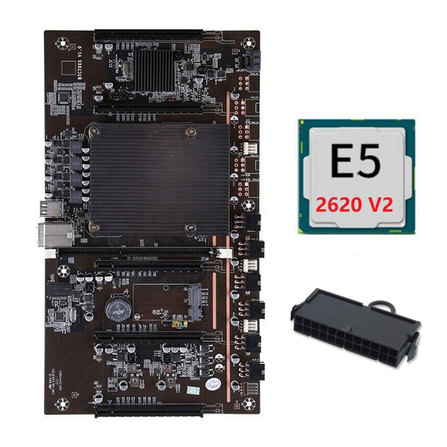H61 X79 Btc Miner Motherboard E5 2620 V2 Cpu+24pins Power Connector