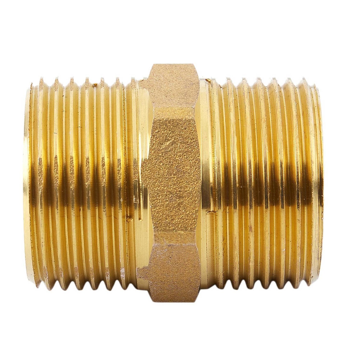 Brass 3/4 Inch Pt to 3/4 Inch Pt Male Thread Hex Nipple Piping