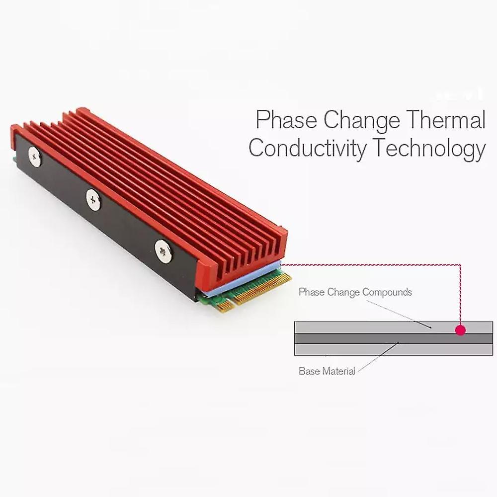 Jeyi Cooling Warship Aluminum M.2 Heatsink for Ngff M.2 2280-red