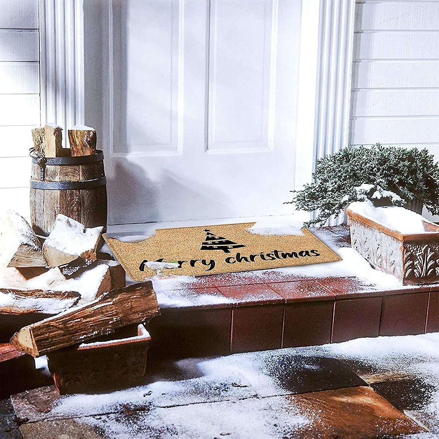 Christmas Doormat Floor Mat Entrance Floor Carpet Indoor Outdoor Rug