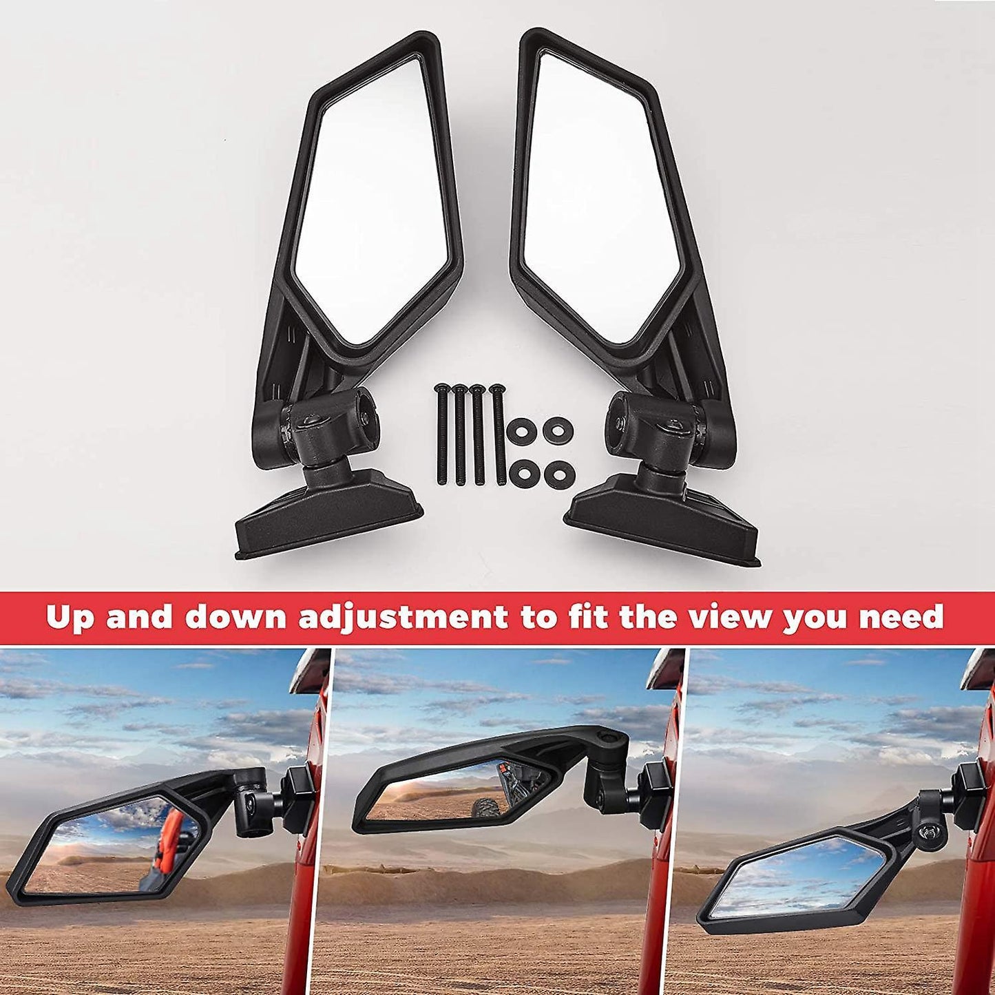 Utv Side Mirrors Adjustable for Can Am Maverick X3 Suzuki King Quad