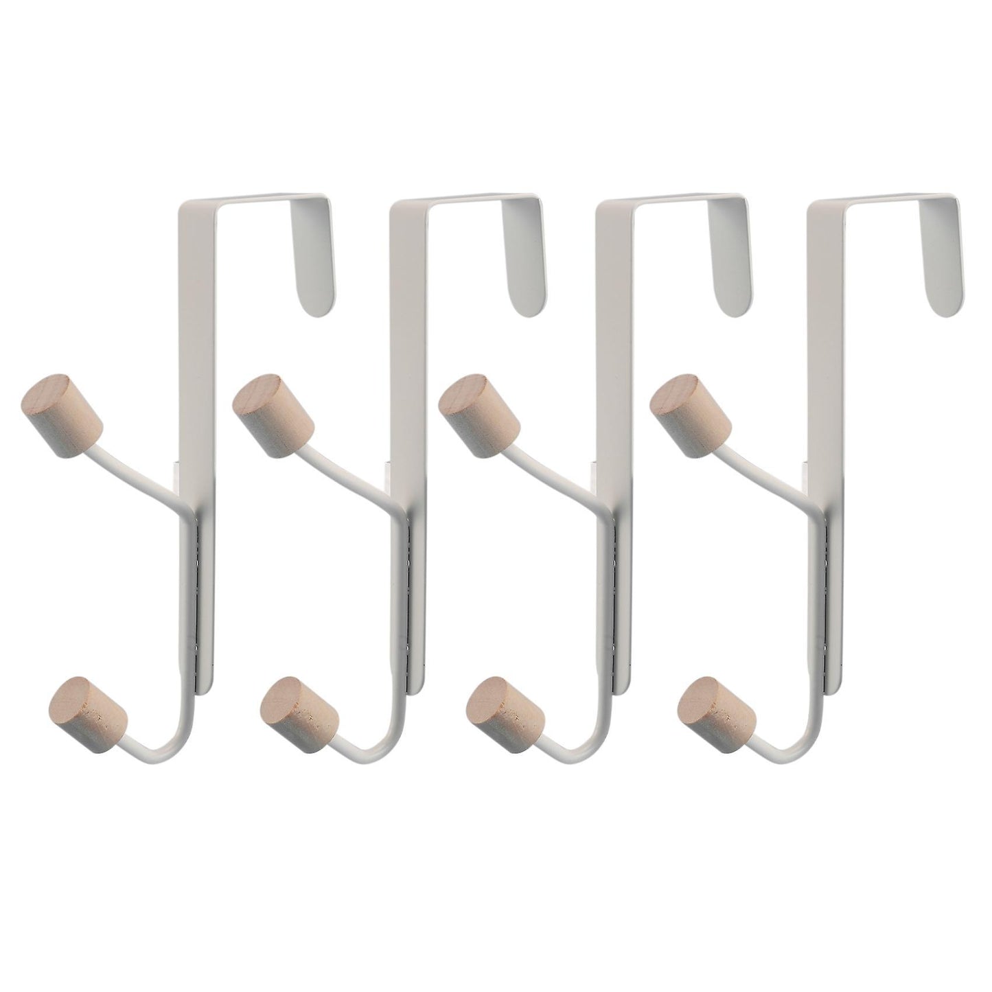 4pcs Punch-free Carbon Steel Door Rear Hook Clip-on Two-link Hook
