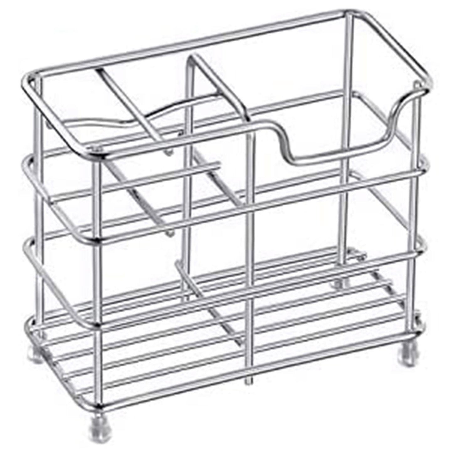 5 Slots Silver Stainless Steel Bathroom Small Space Storage Rack
