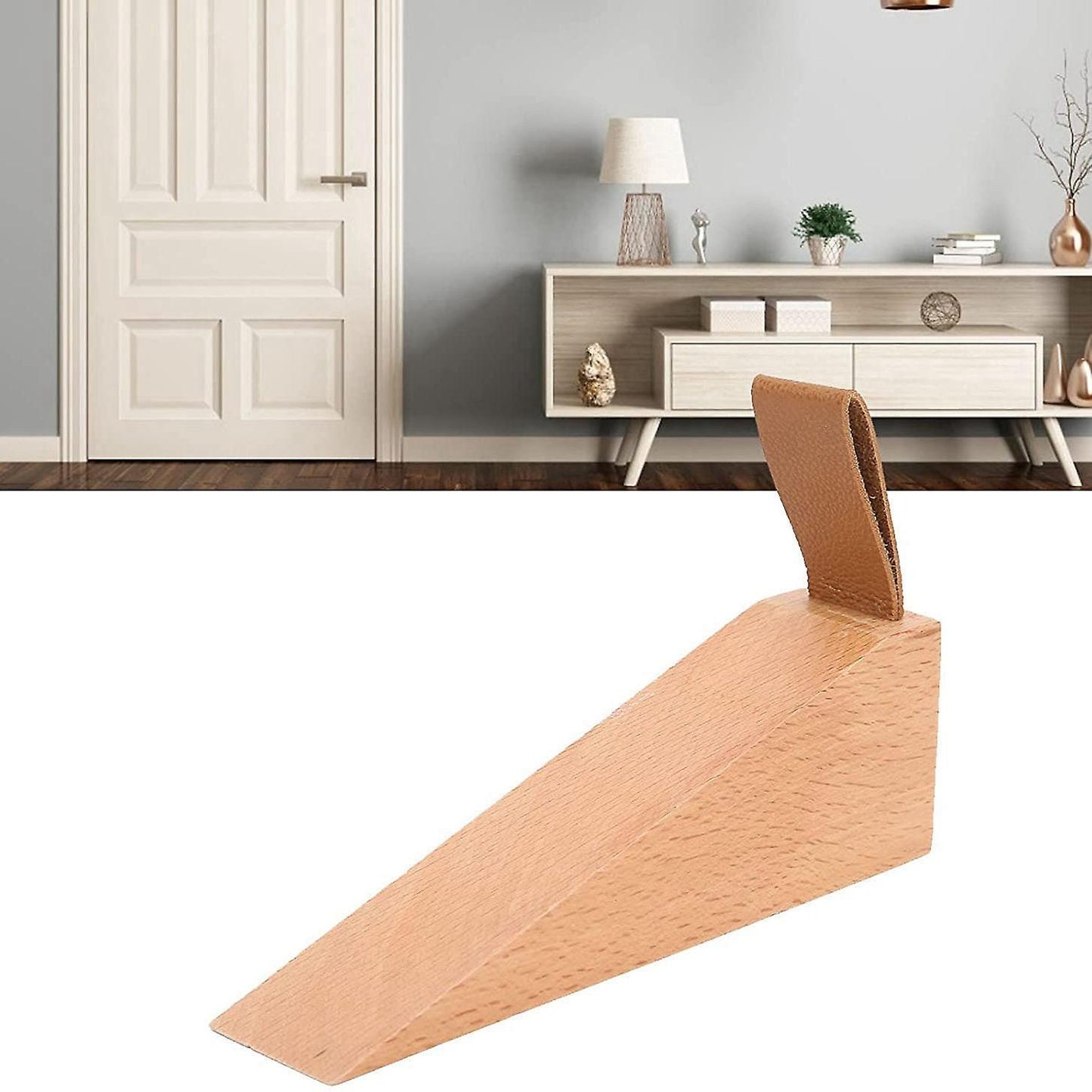 Door Jammer Door Stopper Safely Wood Wedge Non-slip Security(large)