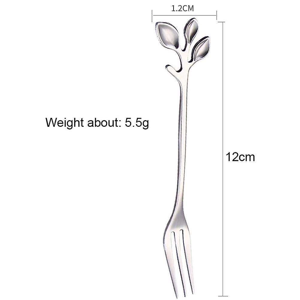 Leaf-shaped Handle Dessert Fork Fruit Salad Meat Kitchen Accessories