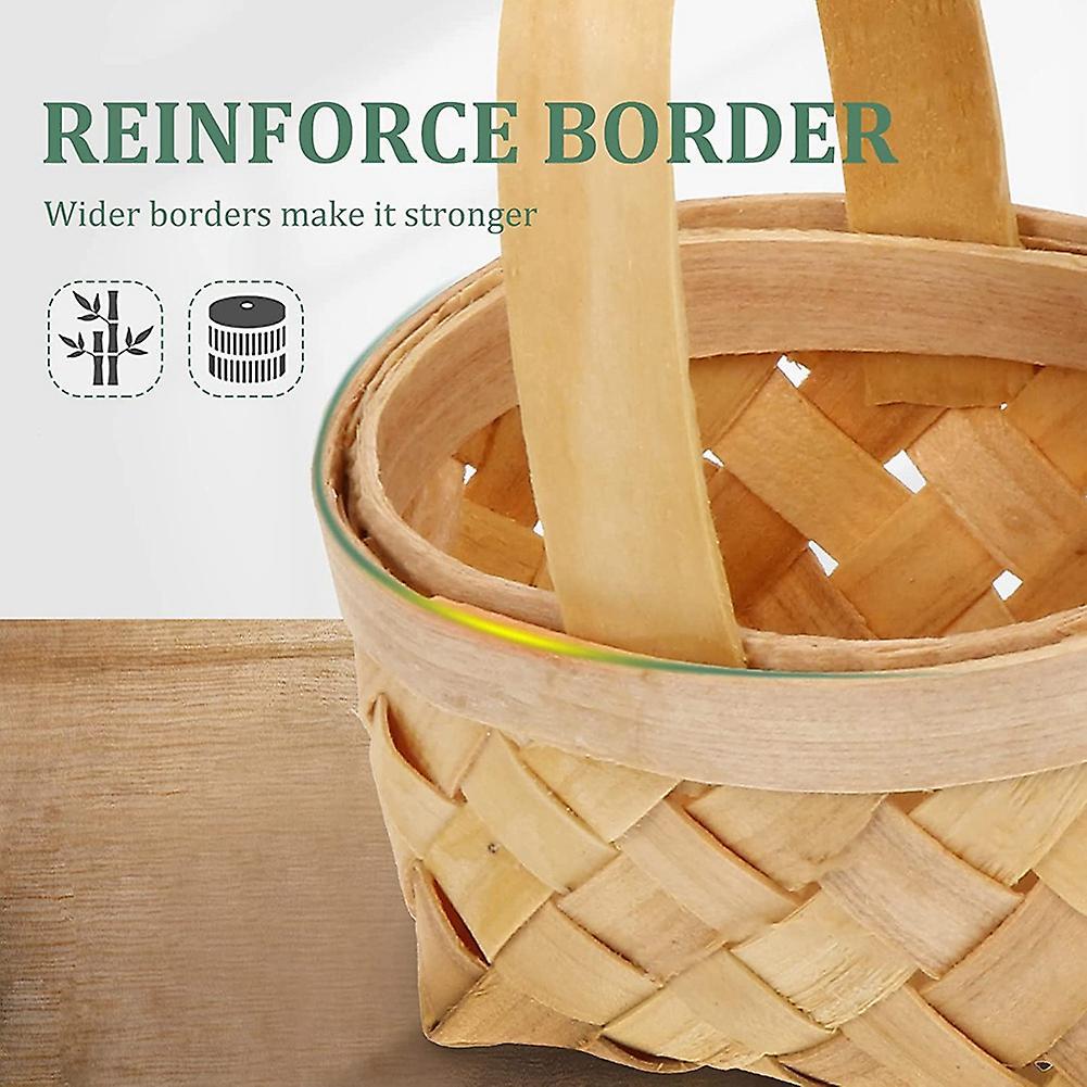 4pcs Woven Basket with Handle Wedding Flower Girl Basket Party Gift