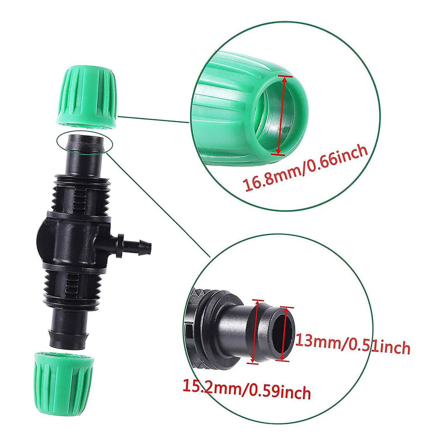 10 Pcs Barbed Tee 1/2 Inch Irrigation Tube (fits 13mm Id/4mm Id)