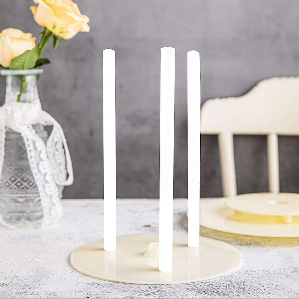 50 Pieces Plastic White Cake Rods(0.4 Inch Diameter 9.5 Inch Length)