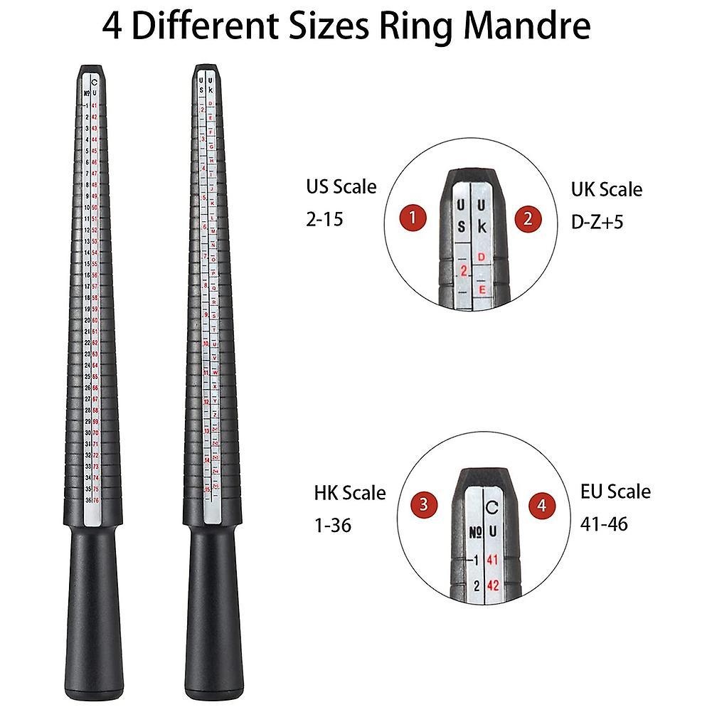 Ring Size Measuring Tool Set, Ring Mandrel Ring Sizer Gauge