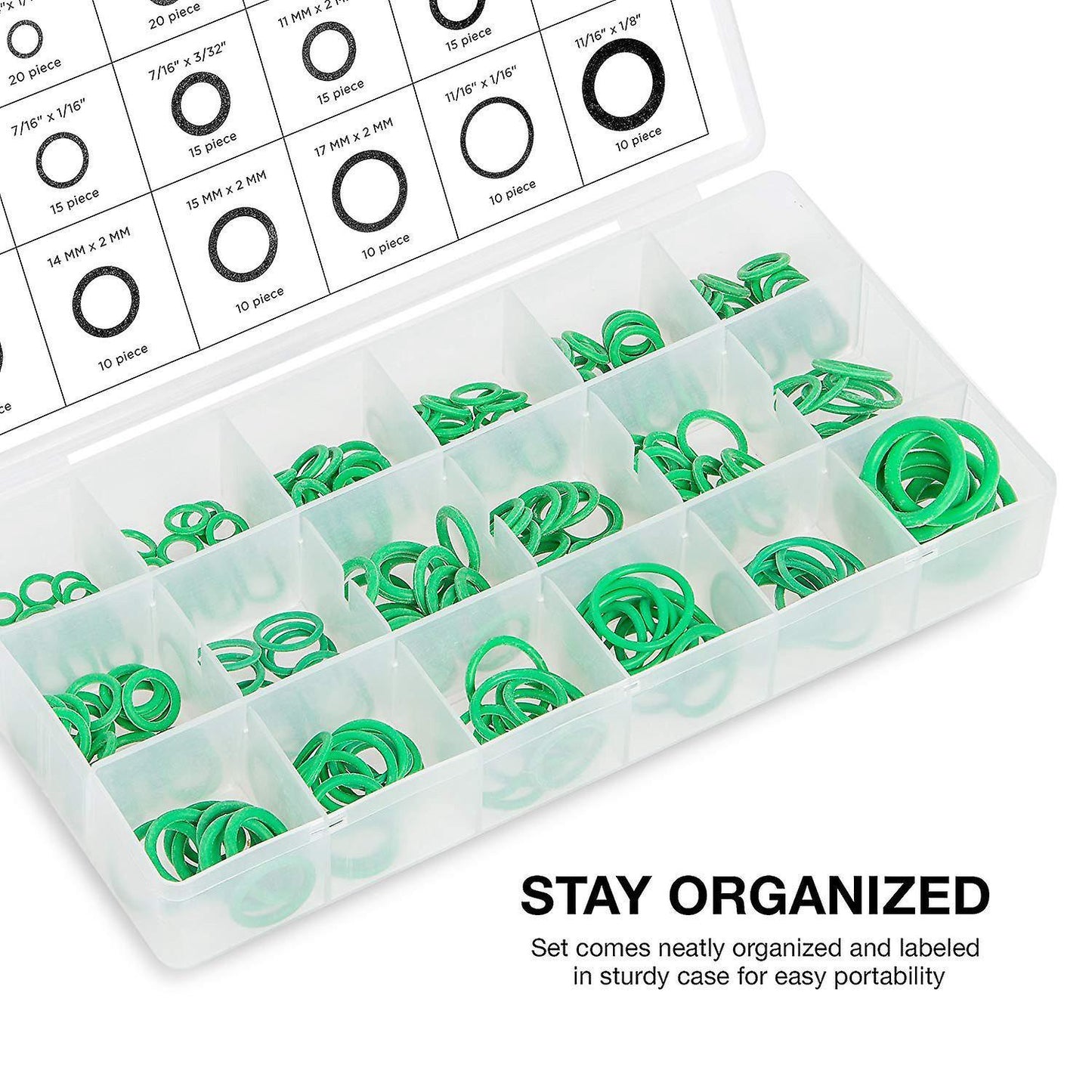 270 Pcs/set Rubber O Ring Washer Seals Watertightness Assortment