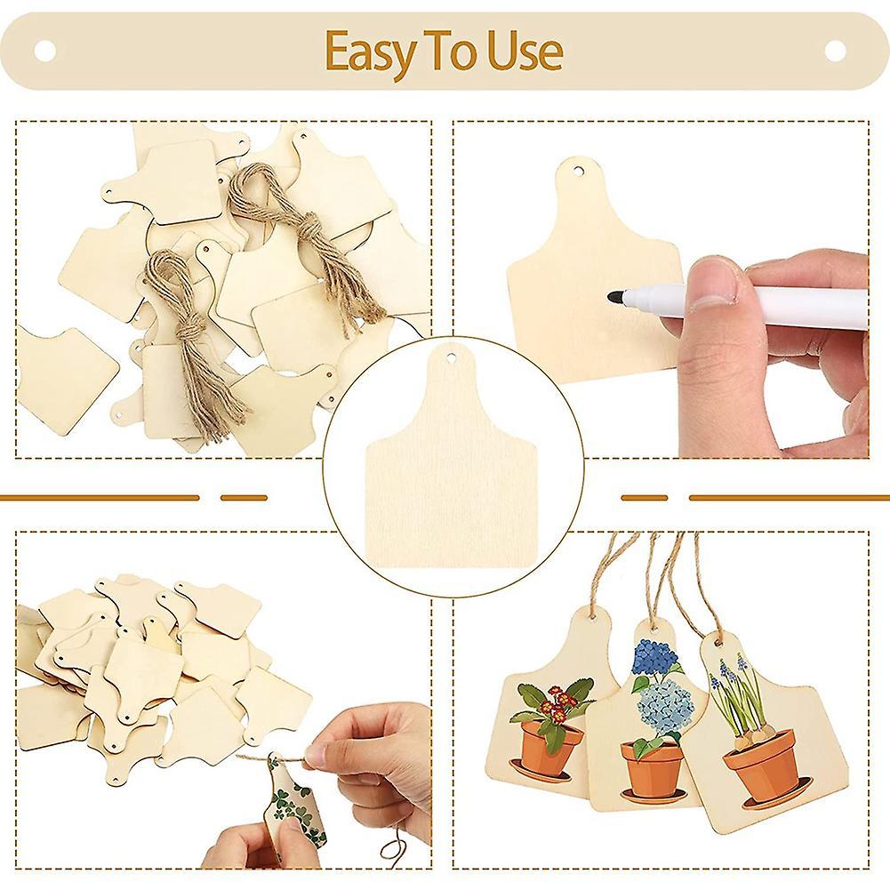 Wooden Tags Unfinished Rustic Hanging Tags Blank Wooden Labels