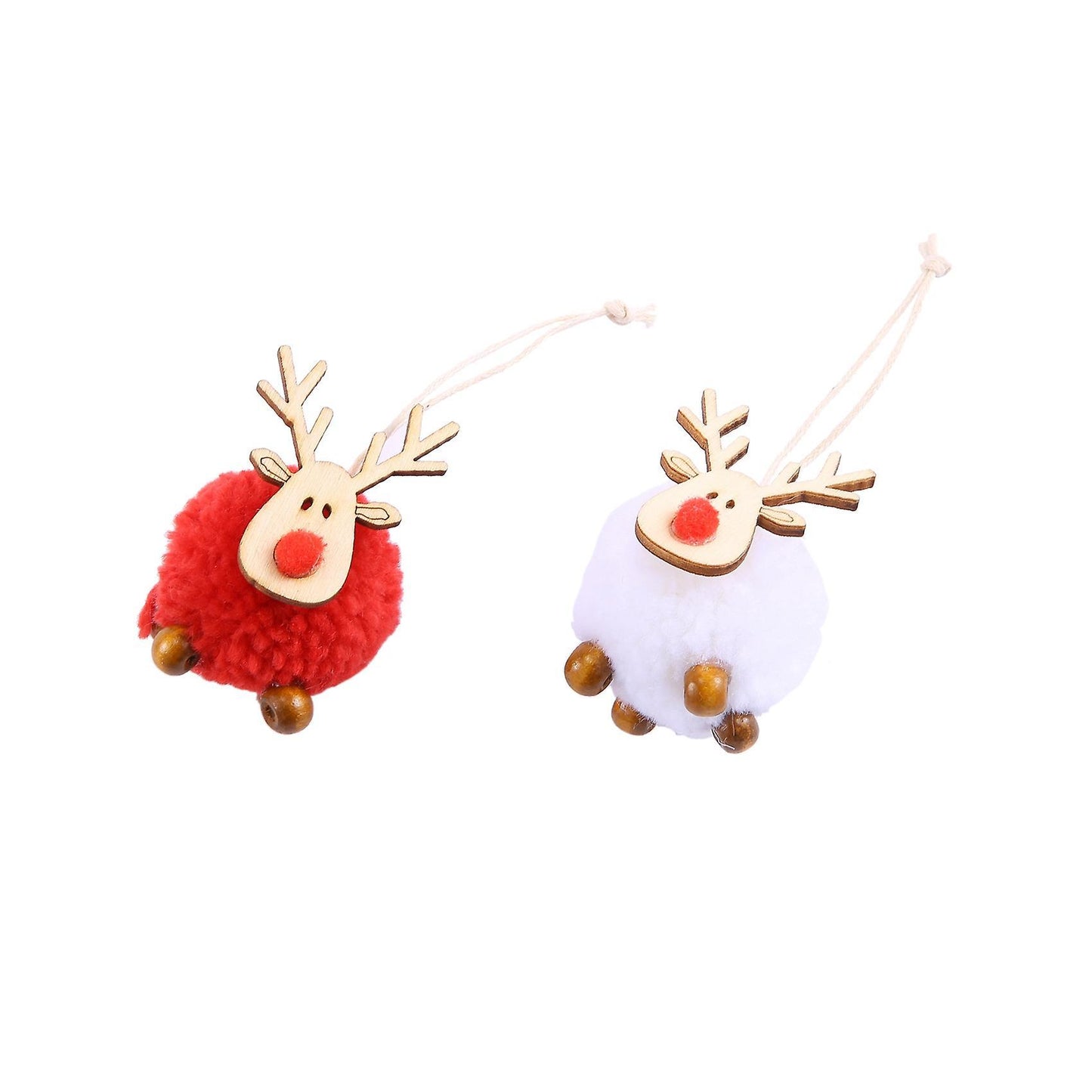 8 Pack Cute Felt Wooden Elk Christmas Tree Pendant New Year 2021