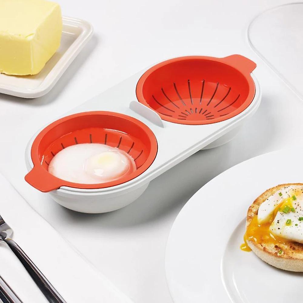 Draining Egg Boiler Set Double Layer Microwave Egg Poacher Breakfast