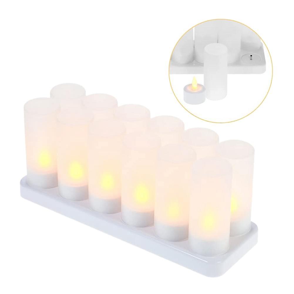 Rechargeable Flameless Candle, 24 Pcs Yellow Light Led Uk Plug