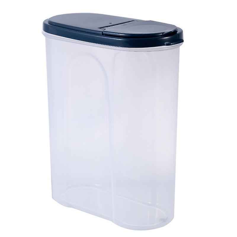 Plastic Kitchen Cereal Dispenser Dry Food Rice Storage Bottle-blue
