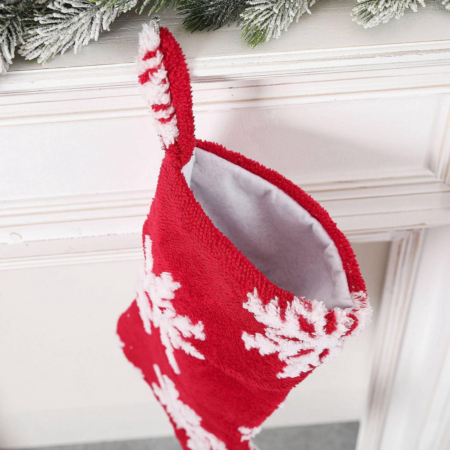 Stocking Snowflake Pattern Candy Sock Gift Bag for Christmas Party